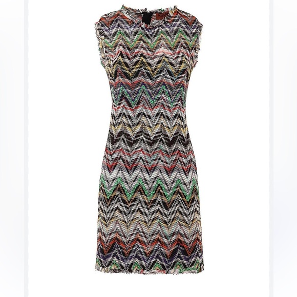 New Missoni Chevron Crochet Mini Dress Size 4 Size 6 - Picture 2 of 2